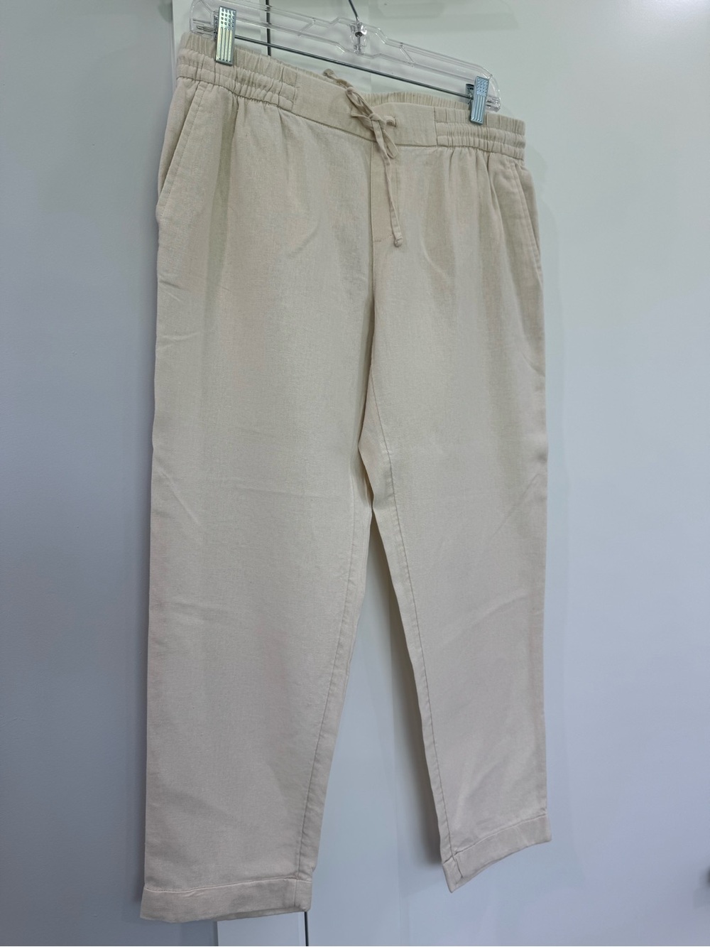 Old Navy Women’s Casual Drawstring Linen Pants in Cream medium